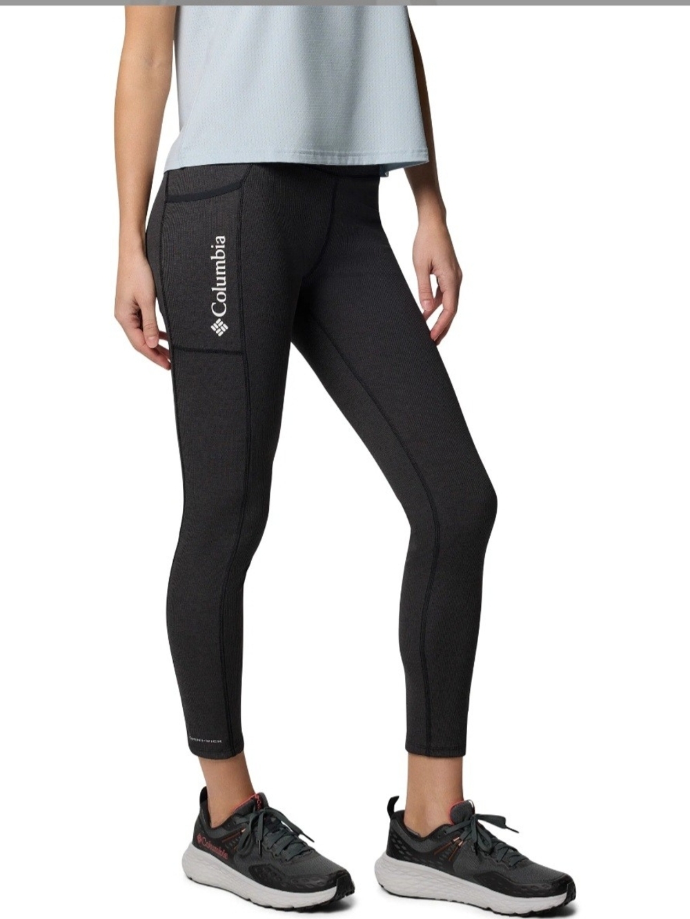 Columbia OMNI-WICK Women's Black Active Leggings with Side Logo NWT